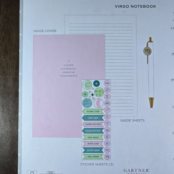 Gartner Studios Virgo Astrology Casebound Flex Journal Set, 5.75x8.125, 96 Sheet - Picture 3 of 4